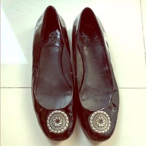 Jack Rogers sz 9 patent leather flats w/ emblem